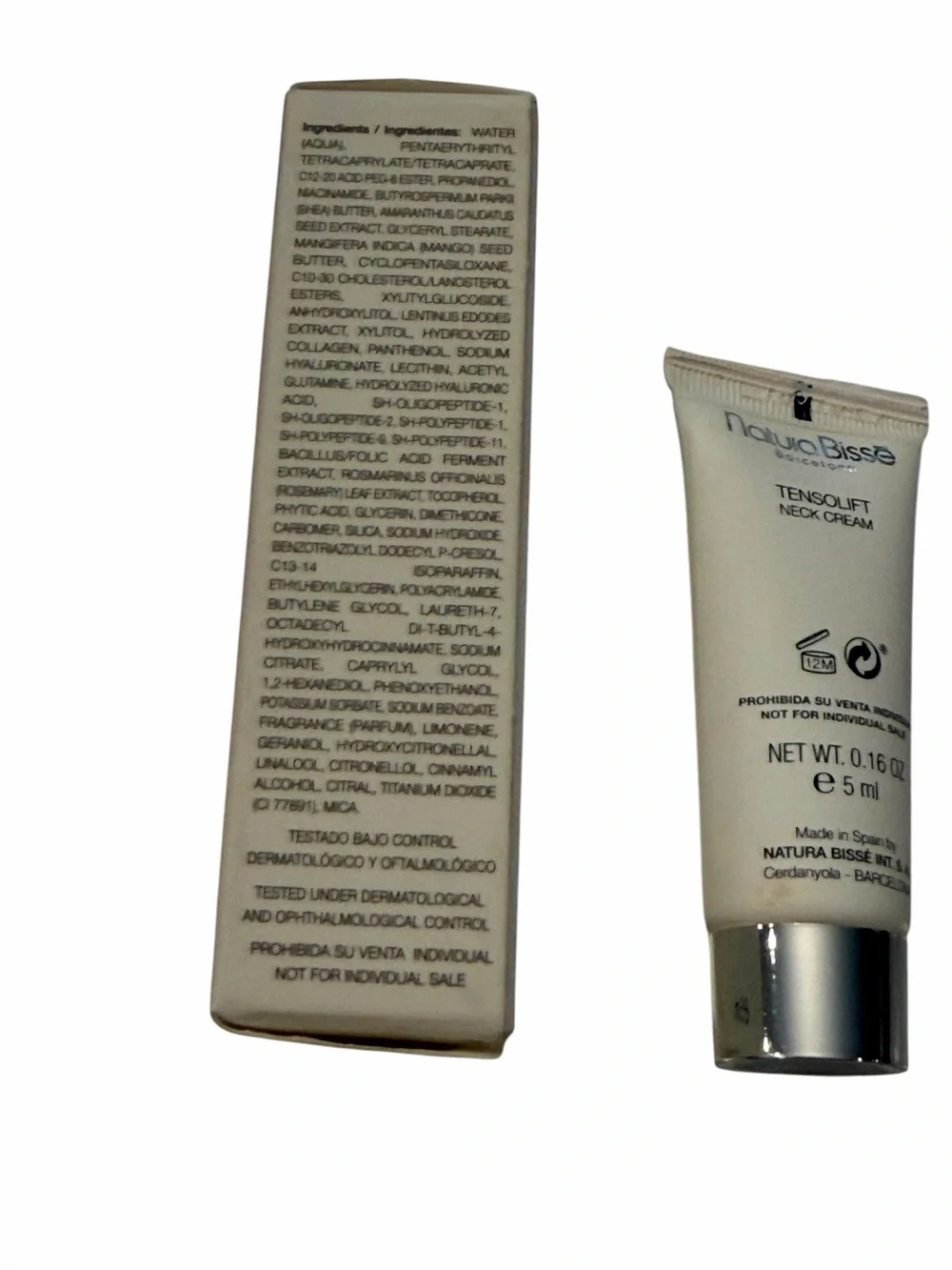 Natura Bisse Tensolift Neck Cream 0.16oz 5ml Travel Mini New Box Micro Lifting